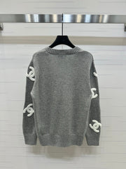 pull cardigan à grand logo