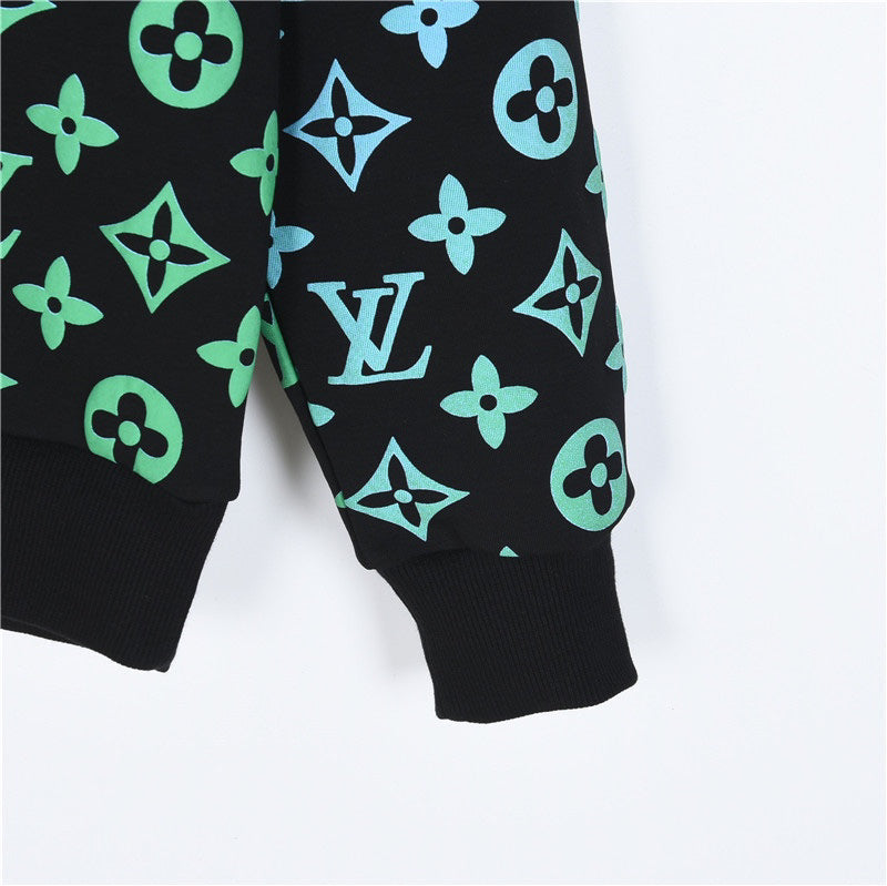 Sweat-shirt ras du cou dégradé imprimé all-over 