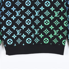 All-over printed gradient crew neck sweatshirt