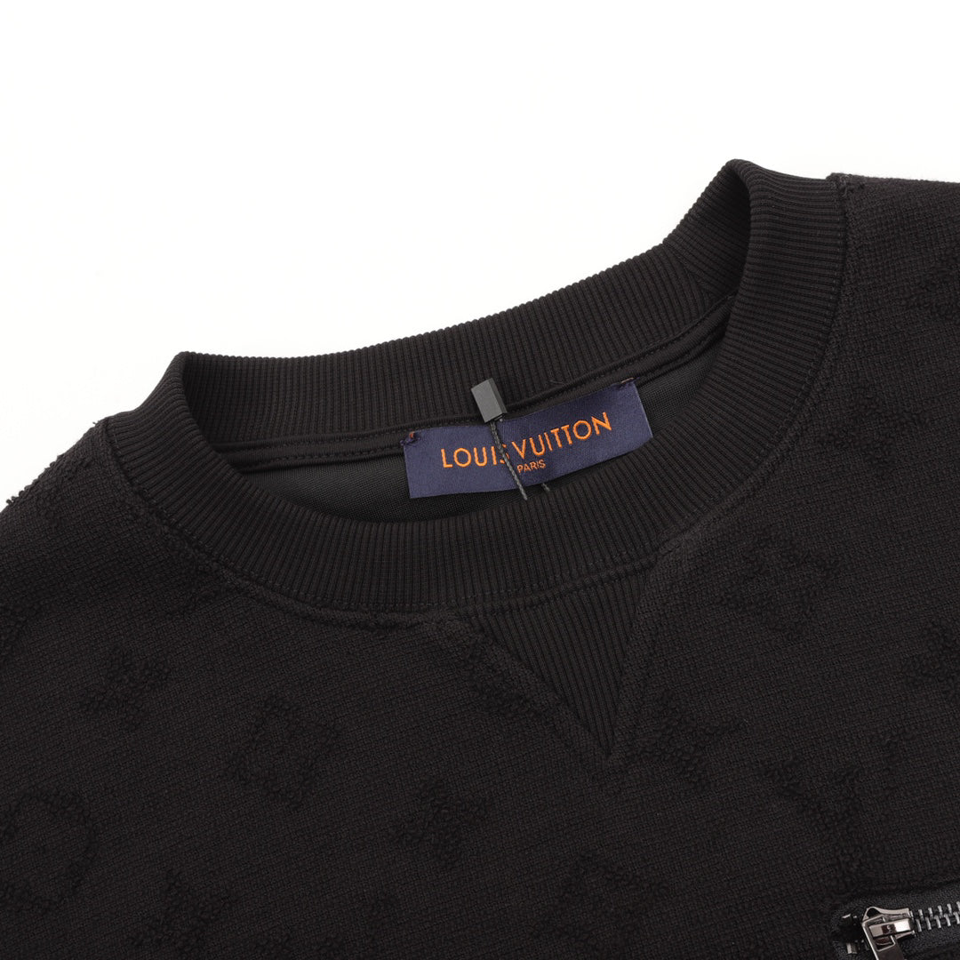 Heavy Industry bedrucktes Jacquard-Sweatshirt mit Reißverschluss und Rundhalsausschnitt