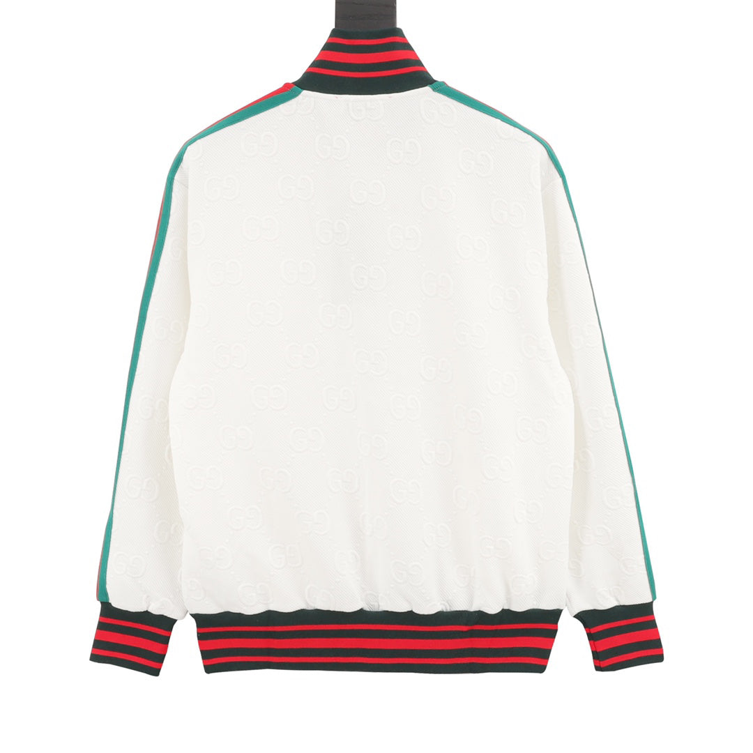 Veste jacquard imprimée all-over avec sangle latérale