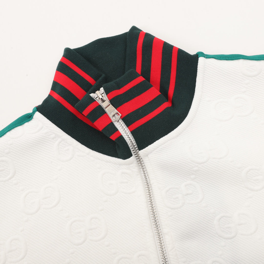 Veste jacquard imprimée all-over avec sangle latérale