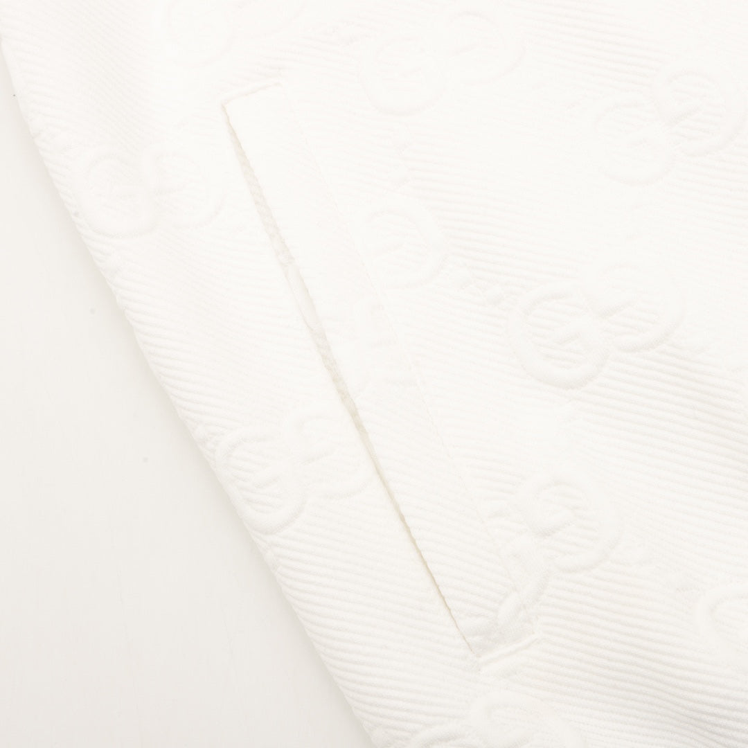 Veste jacquard imprimée all-over avec sangle latérale