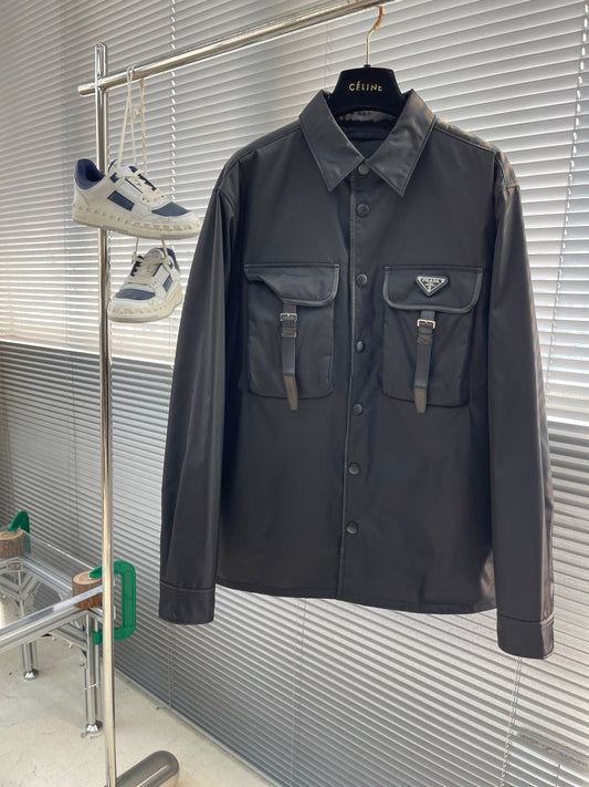 Veste à revers style utilitaire en nylon recyclé avec poche