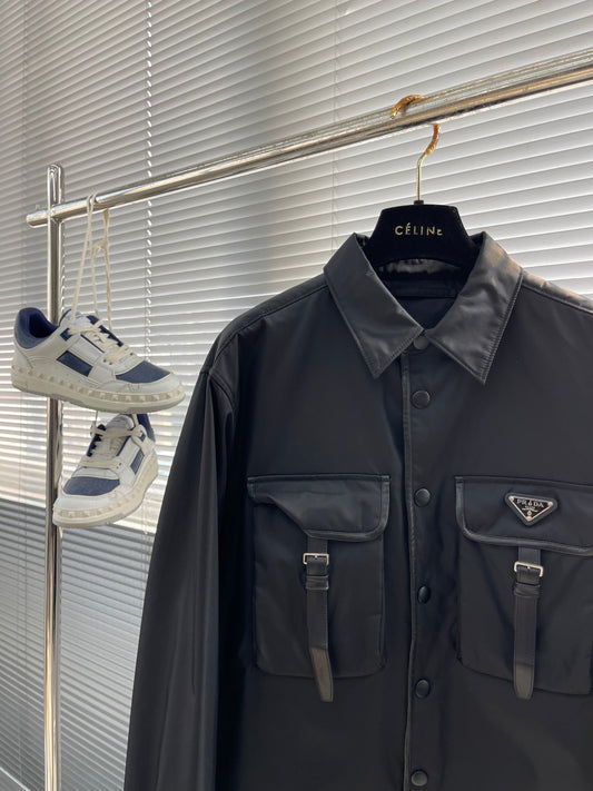 Veste à revers style utilitaire en nylon recyclé avec poche