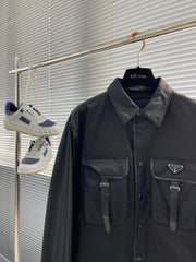 Veste à revers style utilitaire en nylon recyclé avec poche