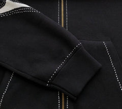 Nouveau sweat-shirt à capuche en coton avec fermeture éclair intarsia