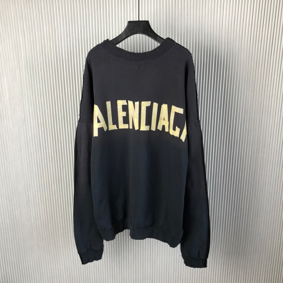 schwarzes Patchwork-Sweatshirt