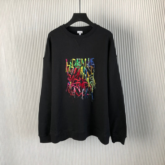 Sweat-shirt en coton à franges colorées