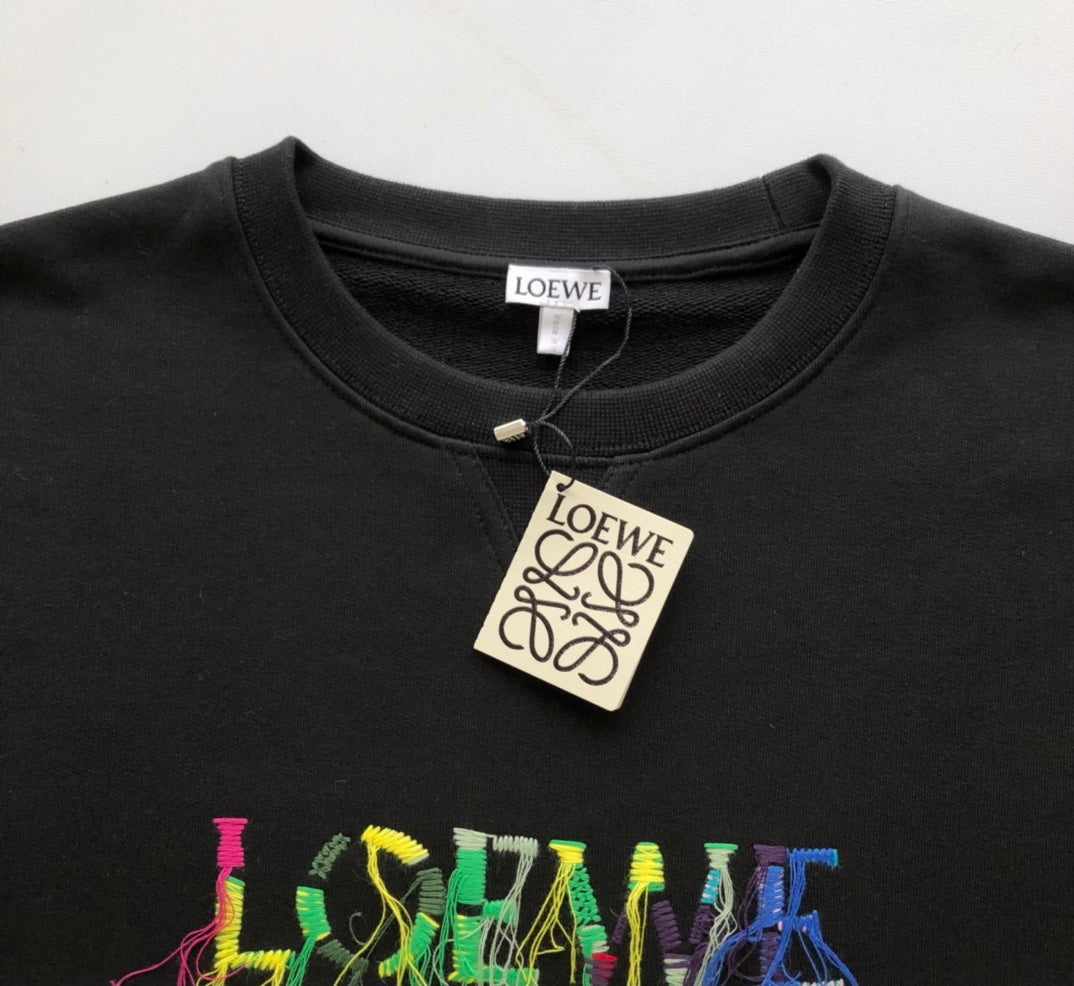 Sweat-shirt en coton à franges colorées