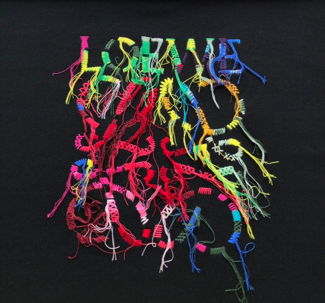 Sweat-shirt en coton à franges colorées