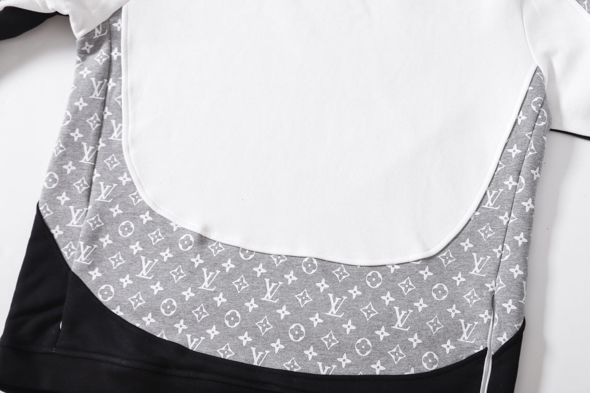 Presbyopisches Patchwork-Kapuzensweatshirt