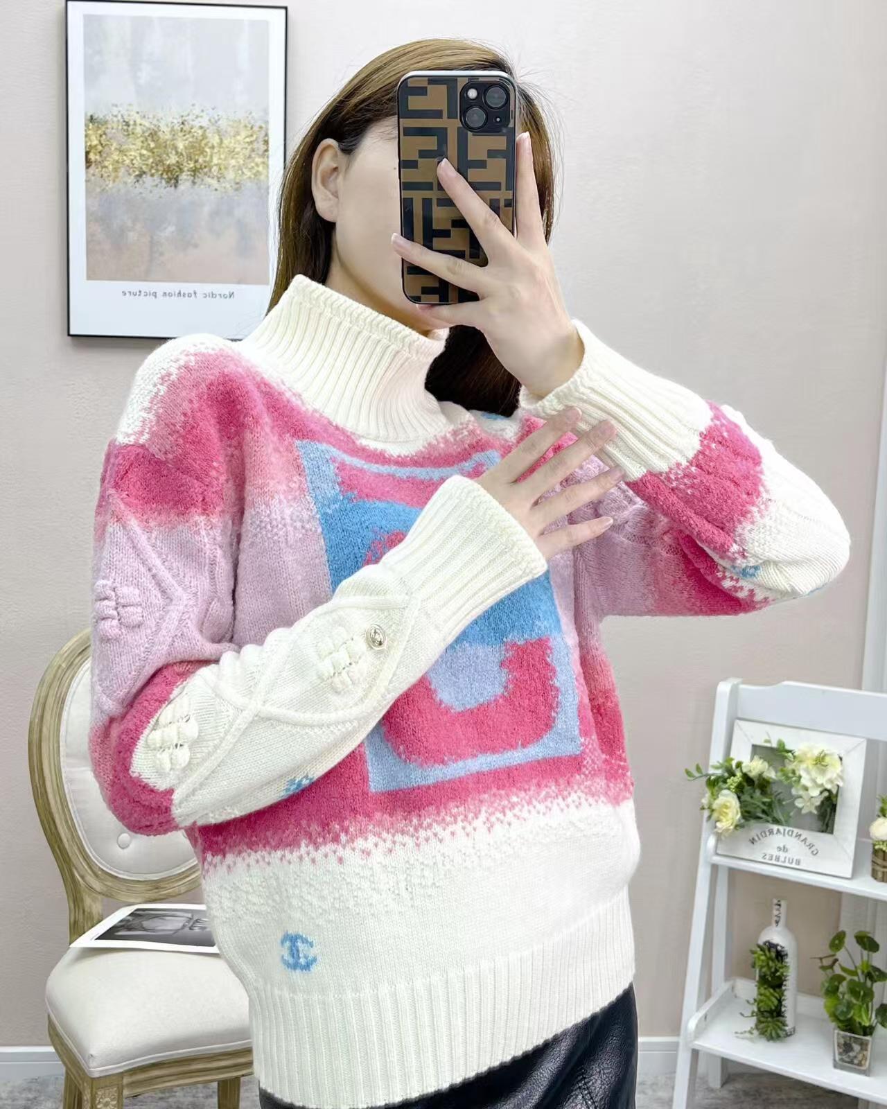New Colorblock Long Sleeve Pullover Knitted Sweater