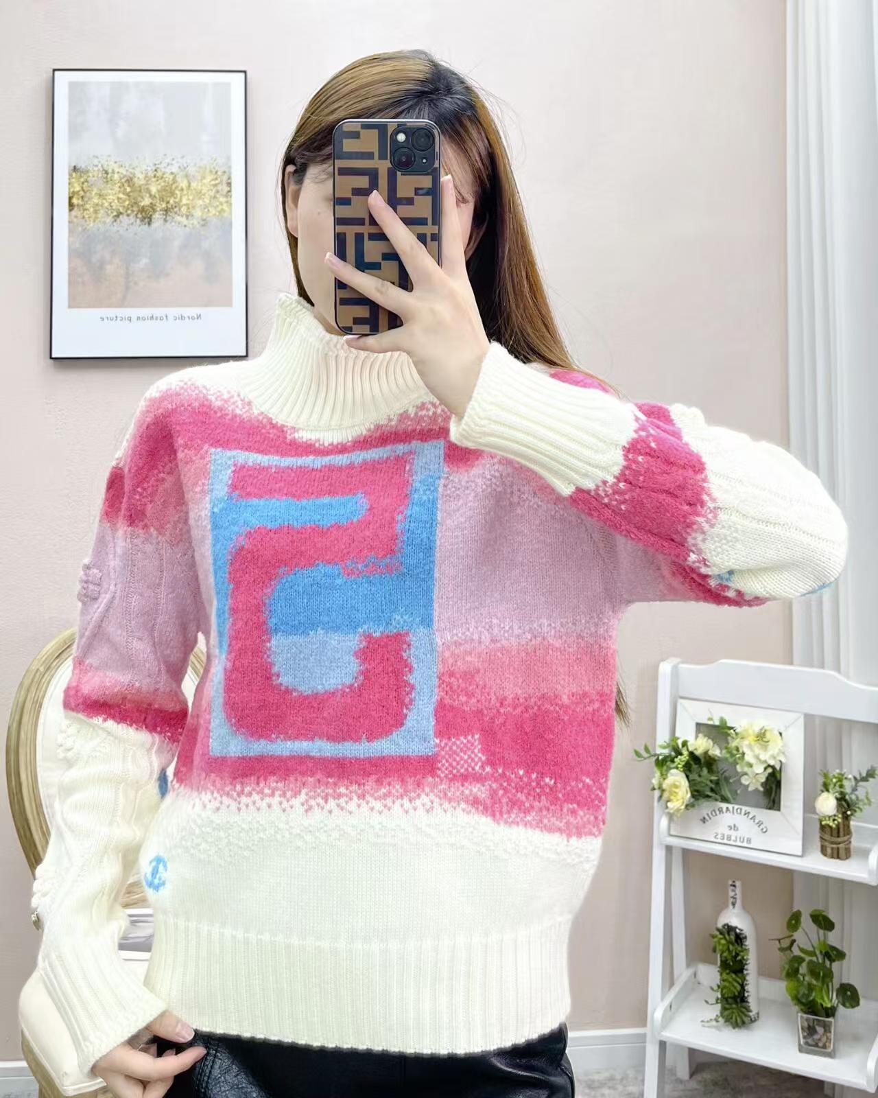 New Colorblock Long Sleeve Pullover Knitted Sweater