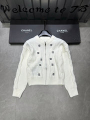 Zippered cardigan sweater