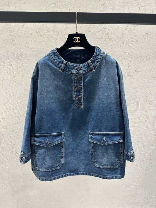 Jeans-Babydoll-Hemd