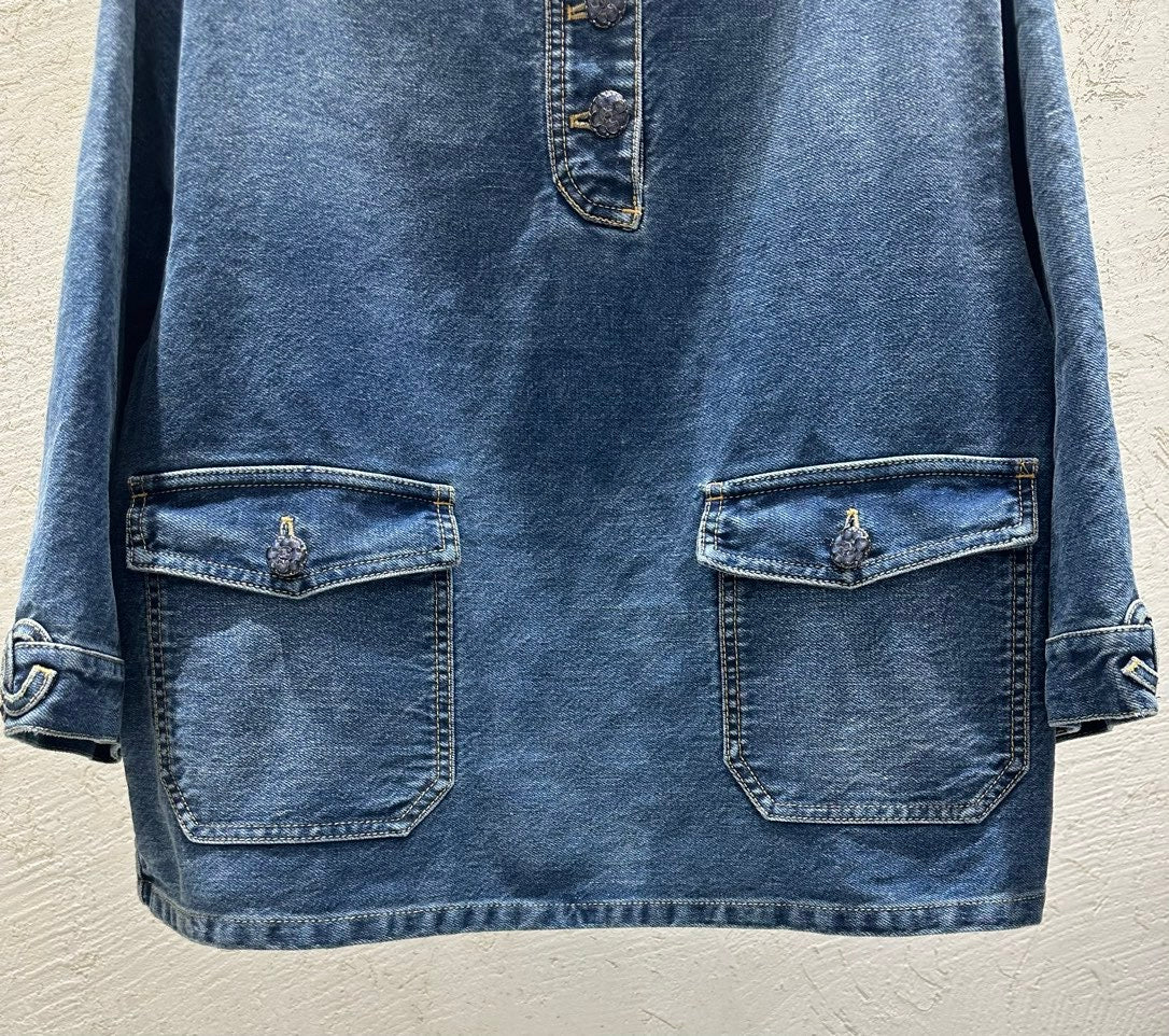 Jeans-Babydoll-Hemd