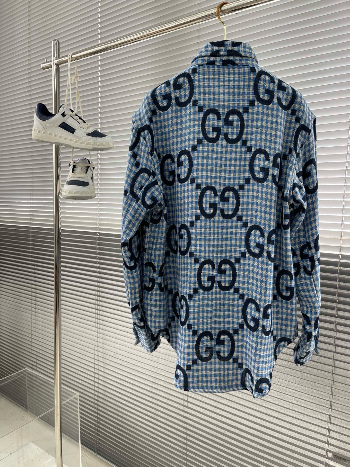 Jacquard-Wollhemd mit Logo