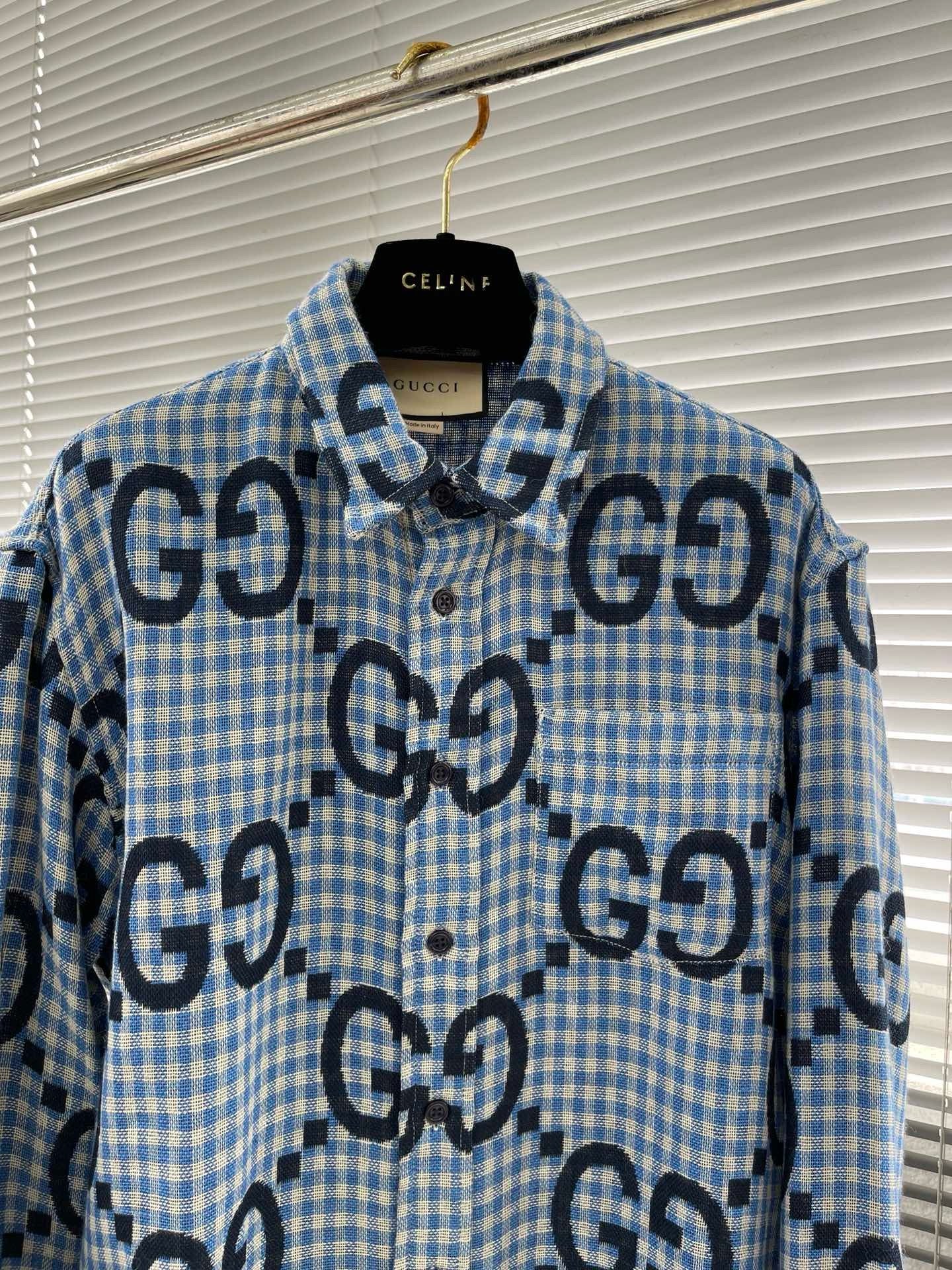 Jacquard-Wollhemd mit Logo