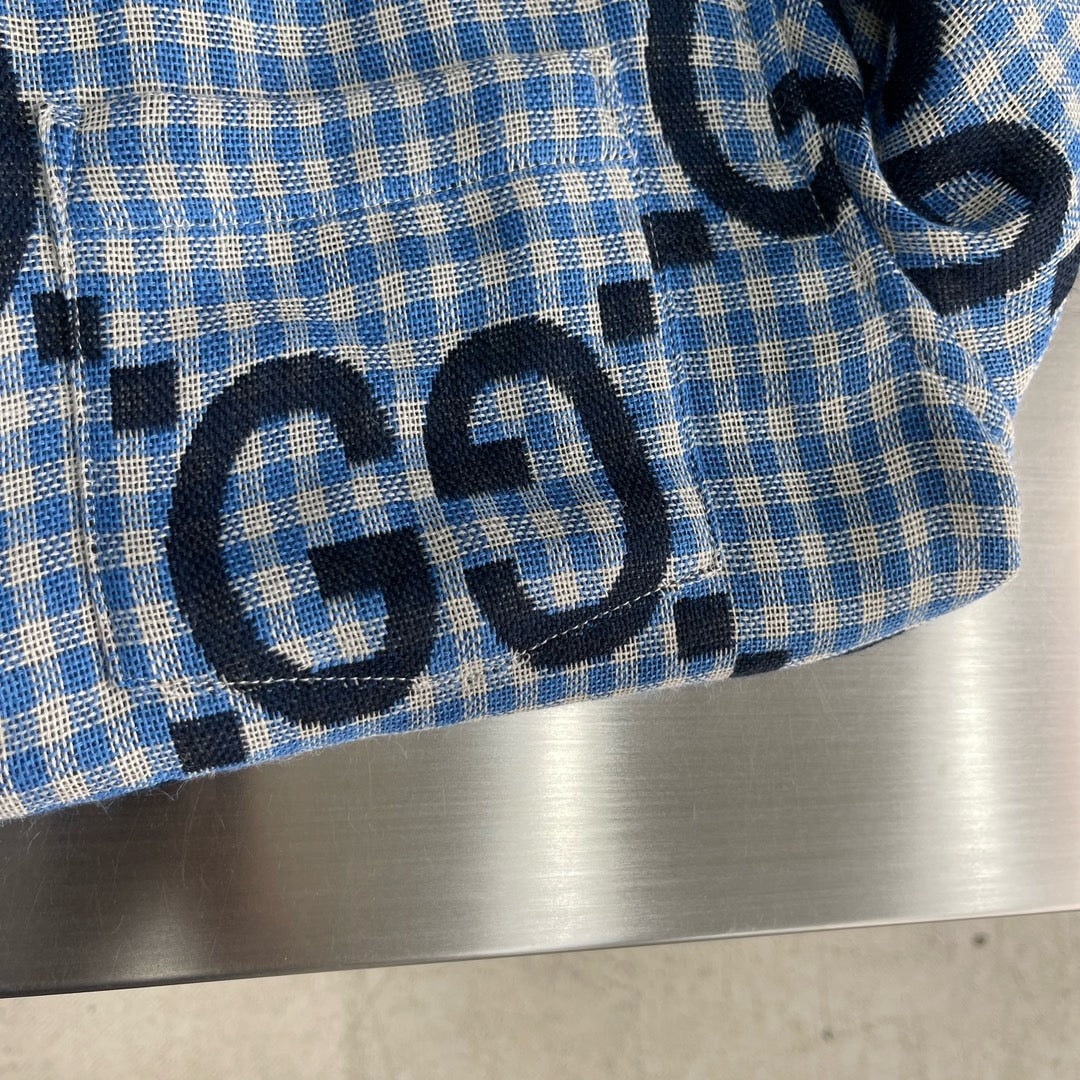 Jacquard-Wollhemd mit Logo