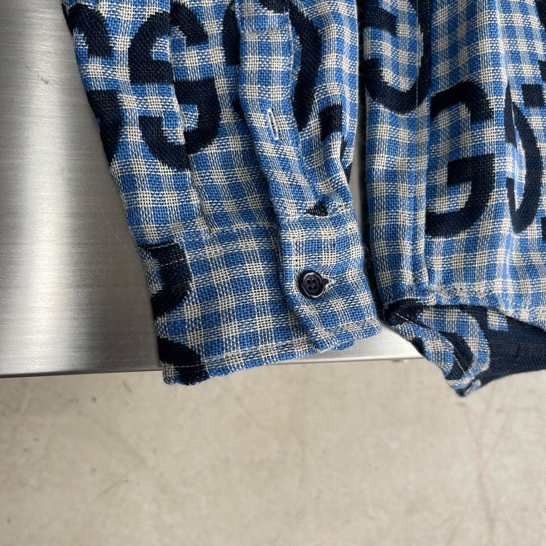 Jacquard-Wollhemd mit Logo