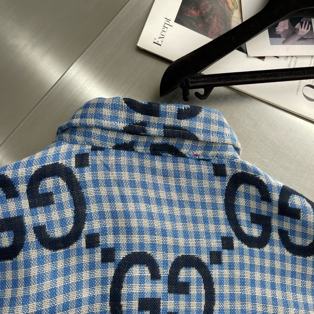 Jacquard-Wollhemd mit Logo