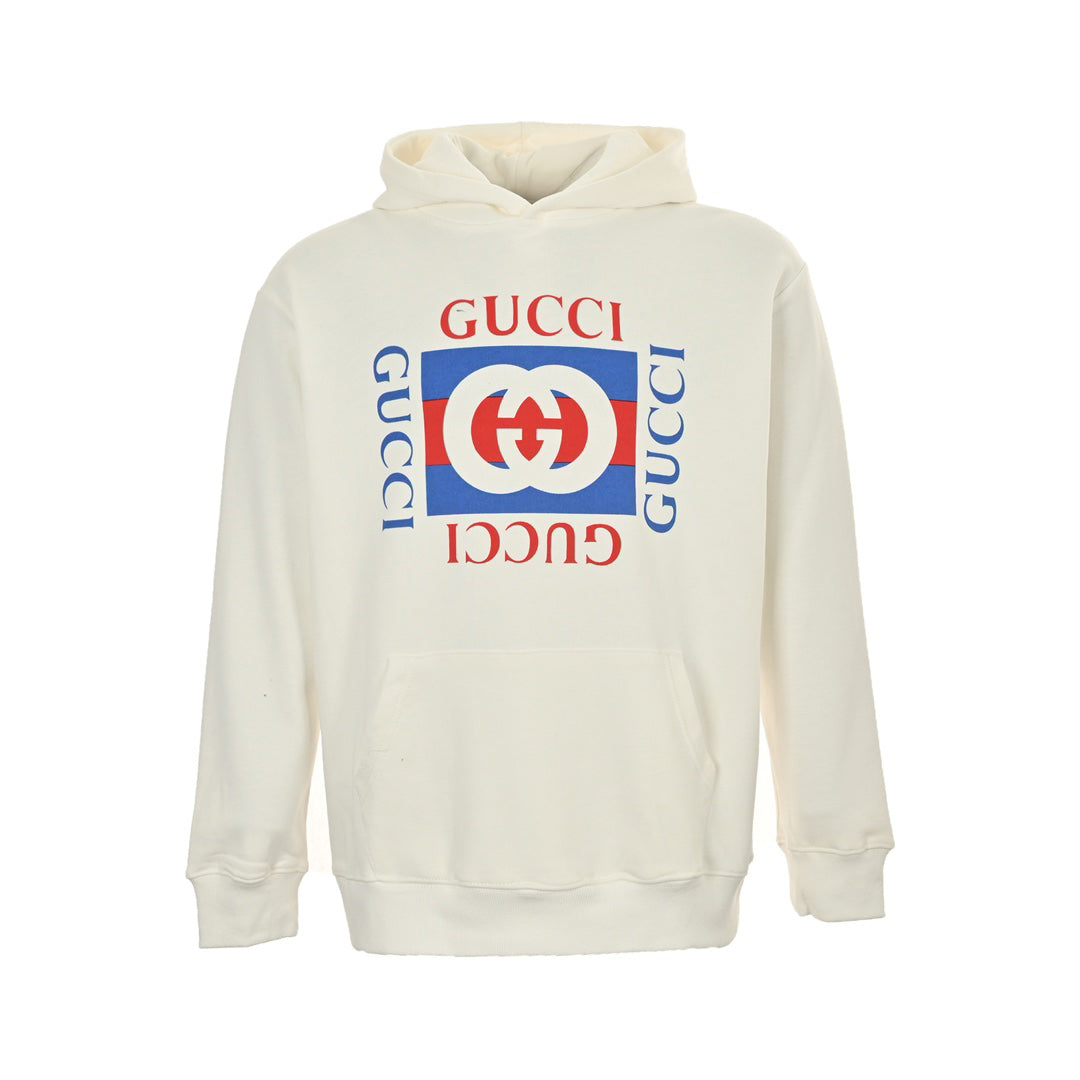 Kapuzensweatshirt mit quadratischem Logo-Print und Farbblockdesign