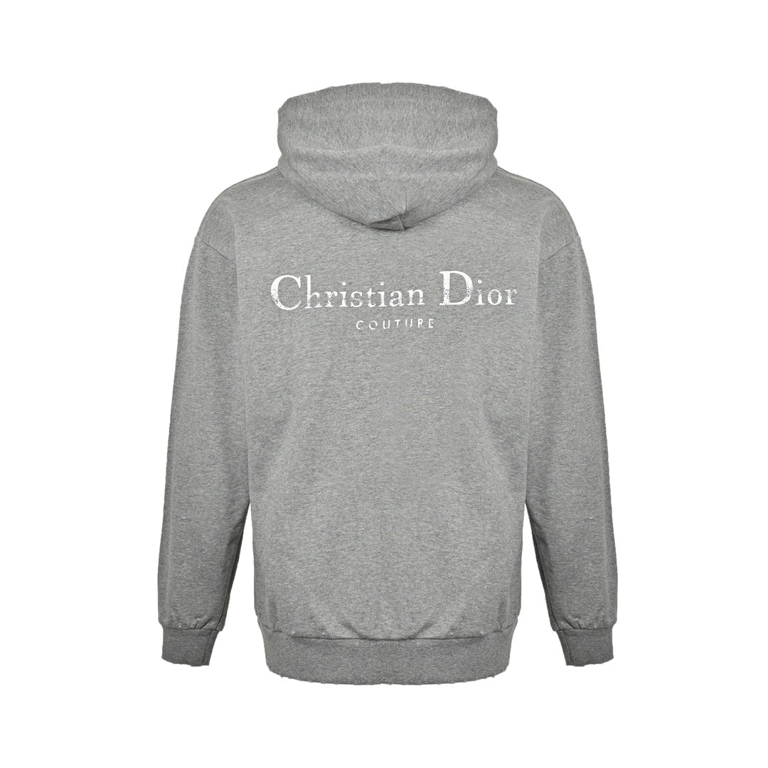 sweat-shirt à capuche monogrammé chiné vieilli