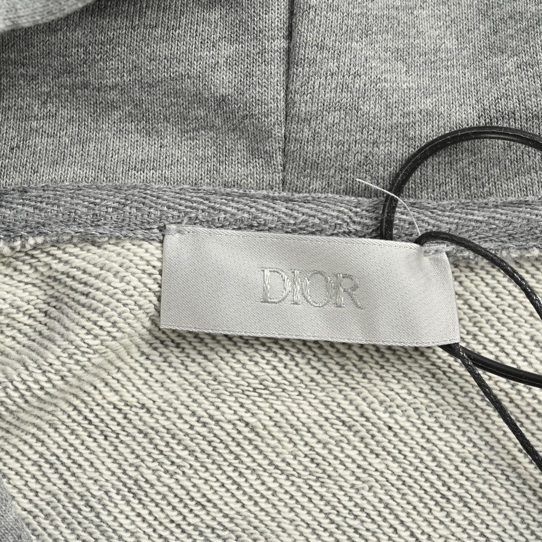 sweat-shirt à capuche monogrammé chiné vieilli