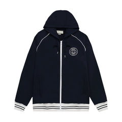 Nouvelle veste à capuche zippée style couple avec logo lettre brodée