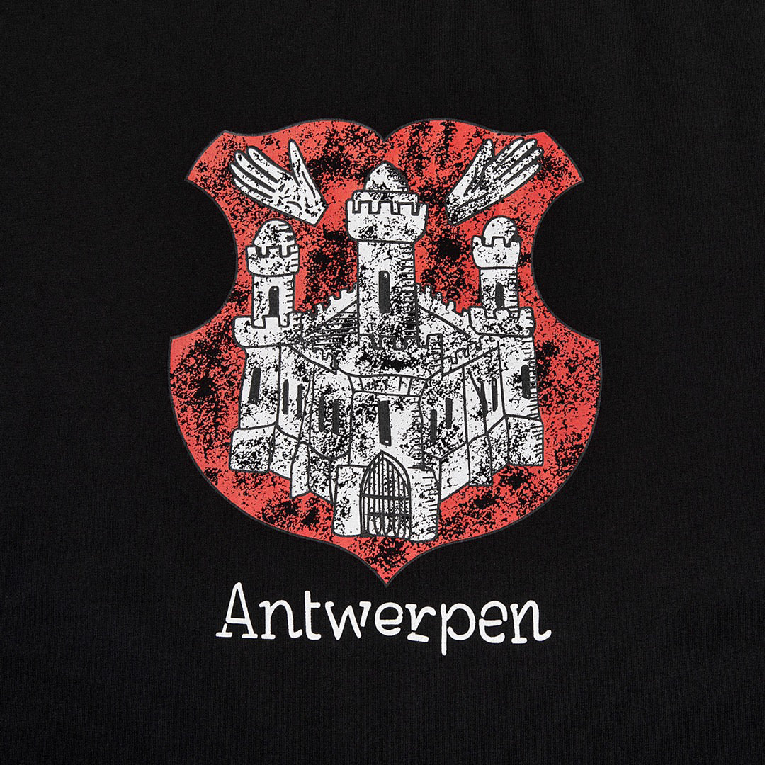 T-shirt à manches courtes avec motif château en détresse