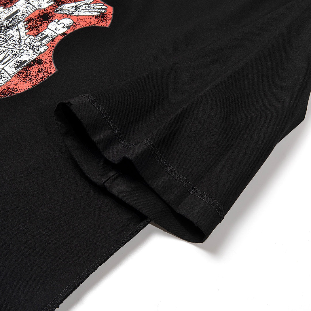 T-shirt à manches courtes avec motif château en détresse