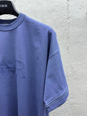 embroidered monogram short sleeves