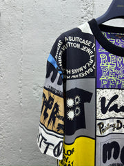 manches courtes à imprimé multi-motifs avec logo à carreaux