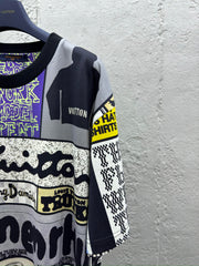 manches courtes à imprimé multi-motifs avec logo à carreaux