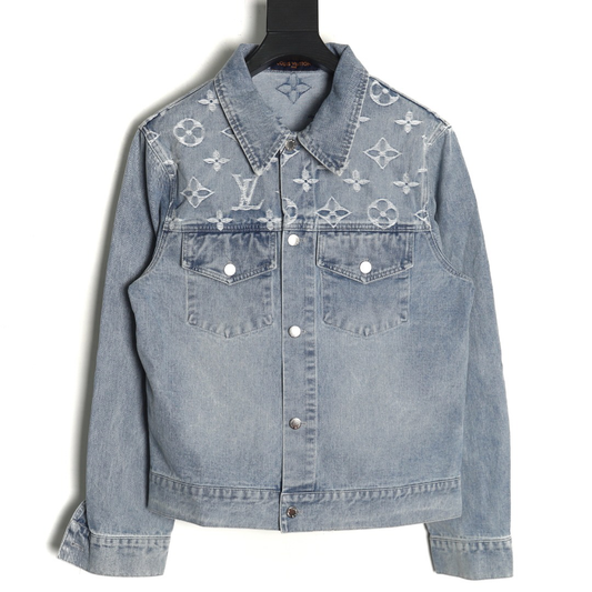 veste en jean imprimée