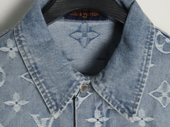veste en jean imprimée