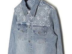 veste en jean imprimée