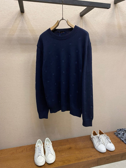 Pullover mit Rundhalsausschnitt und kleinem Logo-Stickerei 