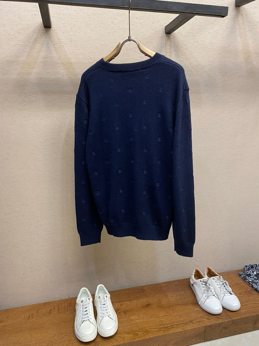 Pullover mit Rundhalsausschnitt und kleinem Logo-Stickerei 