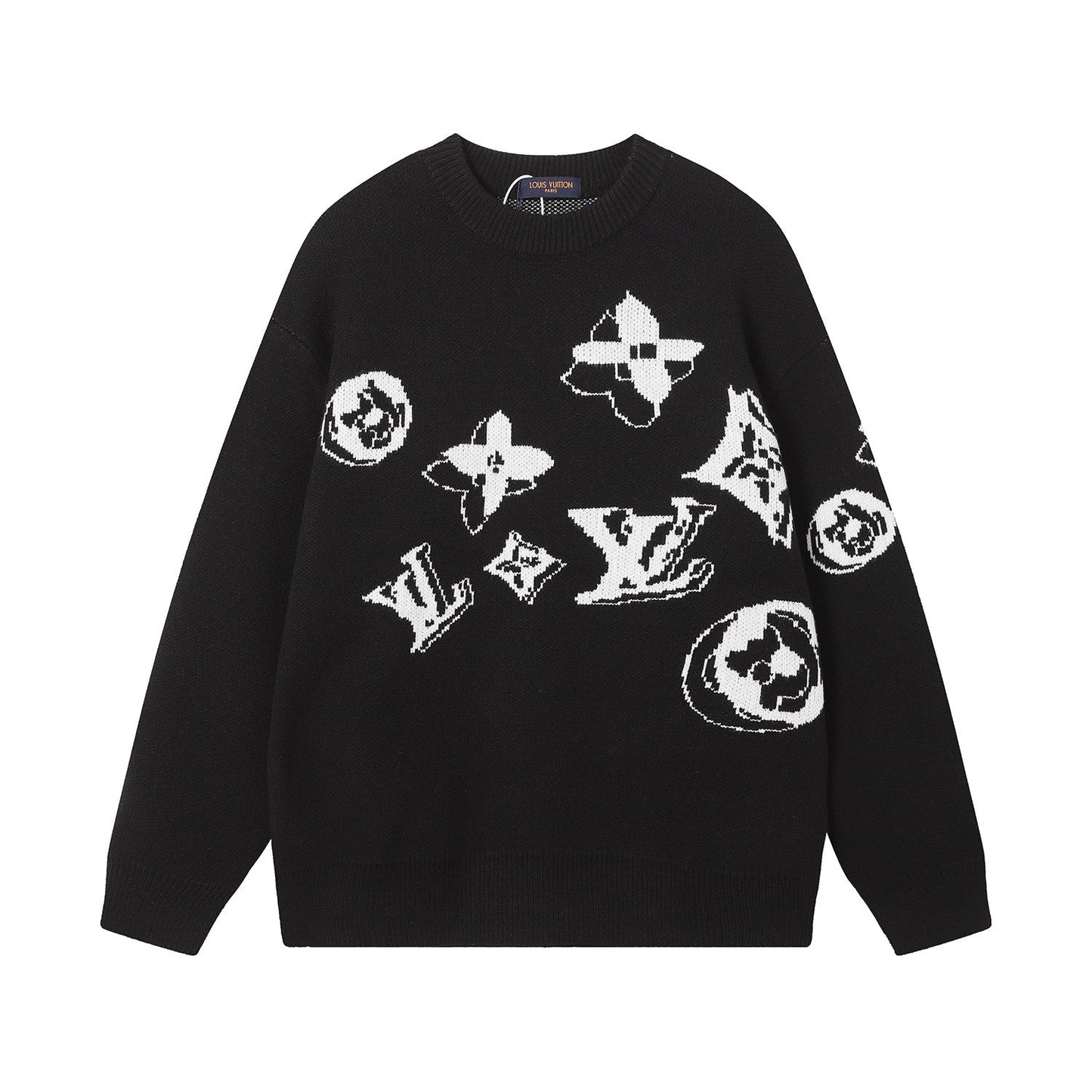 L Jacquard-Pullover mit Rundhalsausschnitt