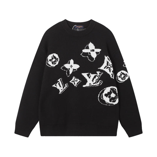 L Jacquard-Pullover mit Rundhalsausschnitt