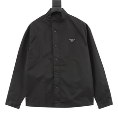 Veste chemise en nylon avec logo triangulaire