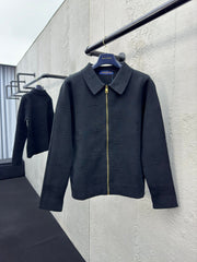 Wolljacke mit geprägtem Reißverschluss