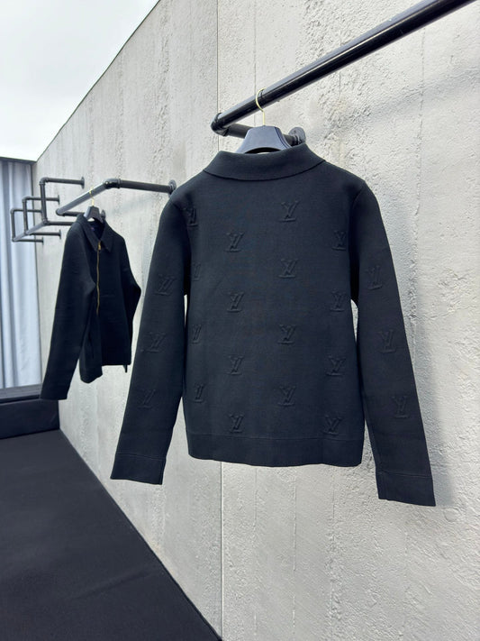Veste en laine zippée en relief