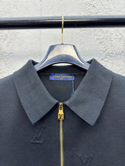Wolljacke mit geprägtem Reißverschluss