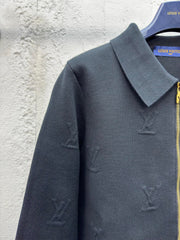 Wolljacke mit geprägtem Reißverschluss
