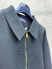 Wolljacke mit geprägtem Reißverschluss