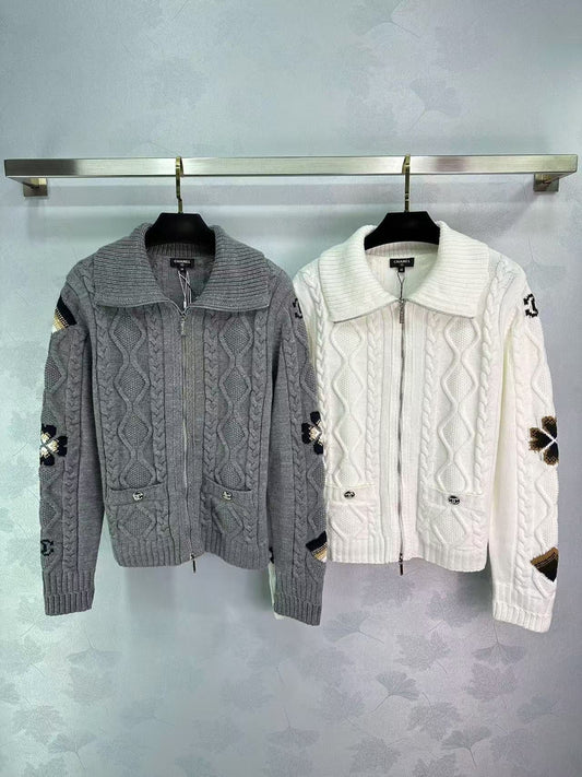 Kaschmirmantel mit Doppelreißverschluss-Design