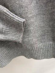 V-neck crew neck sweater